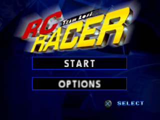 Team Losi RC Racer title screen for Playstation